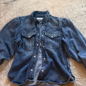Isabel Marant Dark Blue Denim Button-Down Shirt